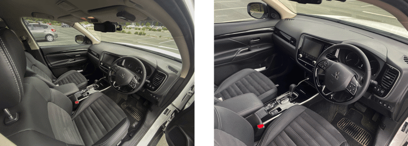 Example images taken of a vehicle interior.