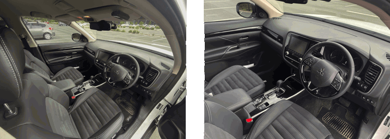 Example images taken of a vehicle interior.