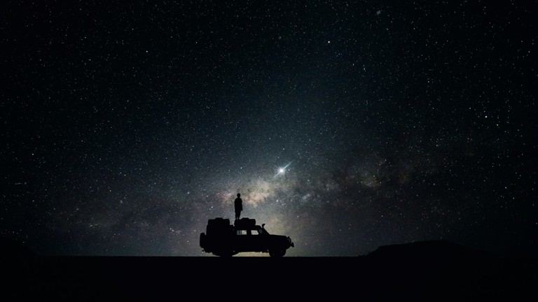 Car With Stars Backdrop