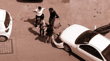 A damaged car after an accident