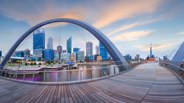 The Elizabeth Quay Bridge in Perth
