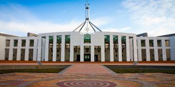 An image of Parliament House in Canberra.