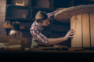 A man doing wood work