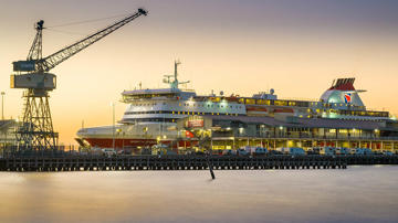 Spirit of Tassie Cruise Ship in the evening light