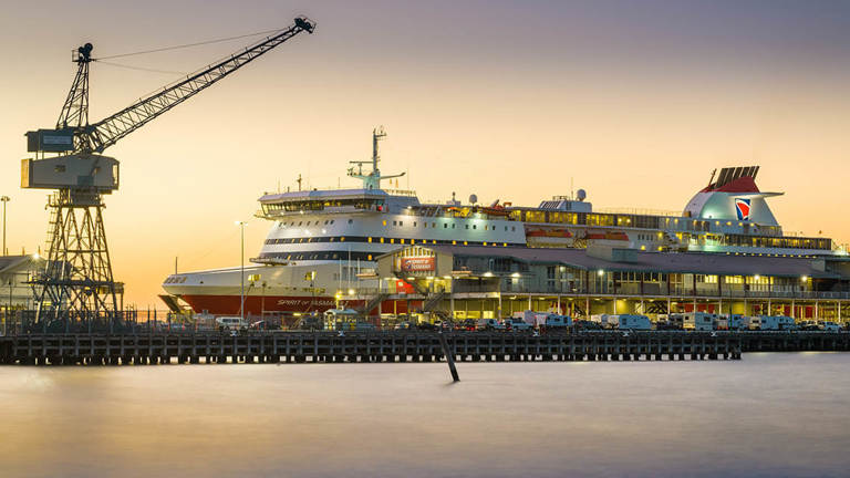 Spirit of Tassie Cruise Ship in the evening light